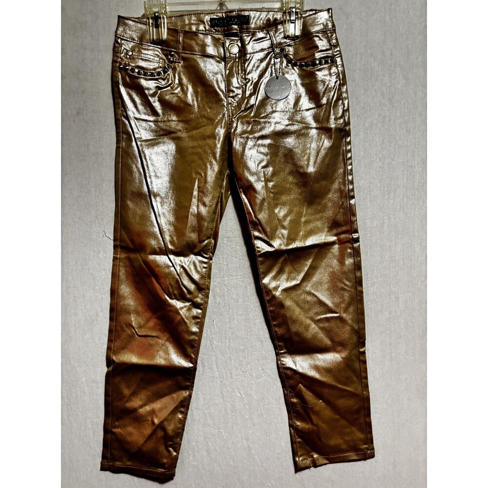 Silent Disco By Celebrity Pink Junior GOLD Size 13 Skinny Jean Studded NWT